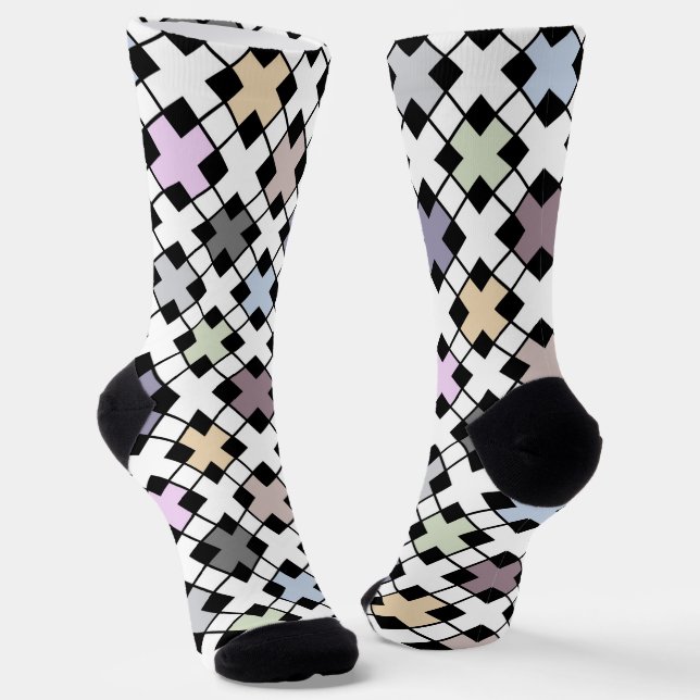  Geometric pattern multicolored Socks (Angled)