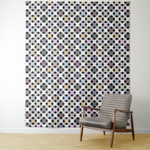 Geometric pattern multicolored tapestry