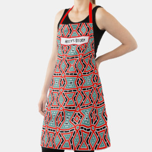 Geometric Pattern Name Personalized Aprons