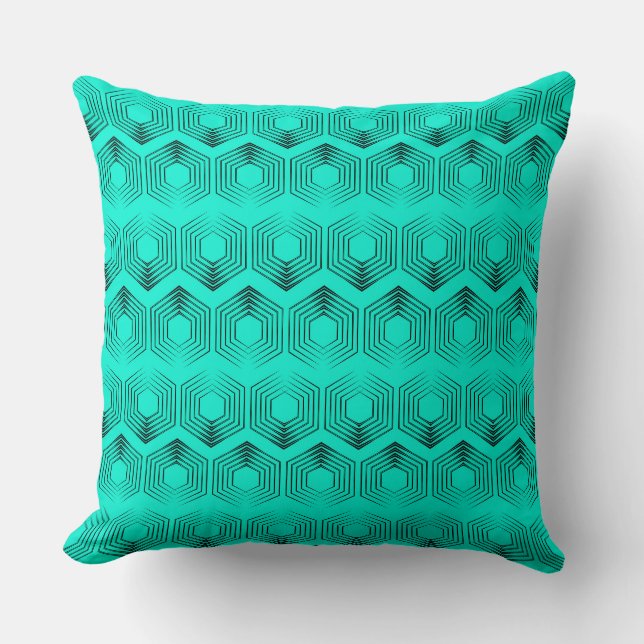 geometric pattern neon green colours cushion (Front)