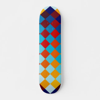 Geometric pattern of colourful squares skateboard