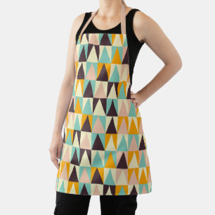 Geometric pattern of multi-colored triangles apron