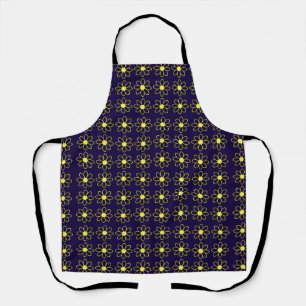 Geometric Pattern of Yellow Daisy Flowers Apron