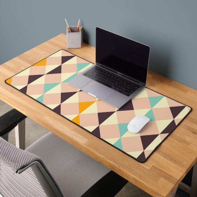Geometric pattern overlapping diamonds & triangle desk mat (Office 2)