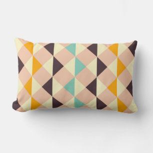 Geometric pattern overlapping diamonds & triangle lumbar cushion