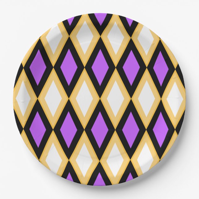 Geometric Pattern Paper Plate (Front)