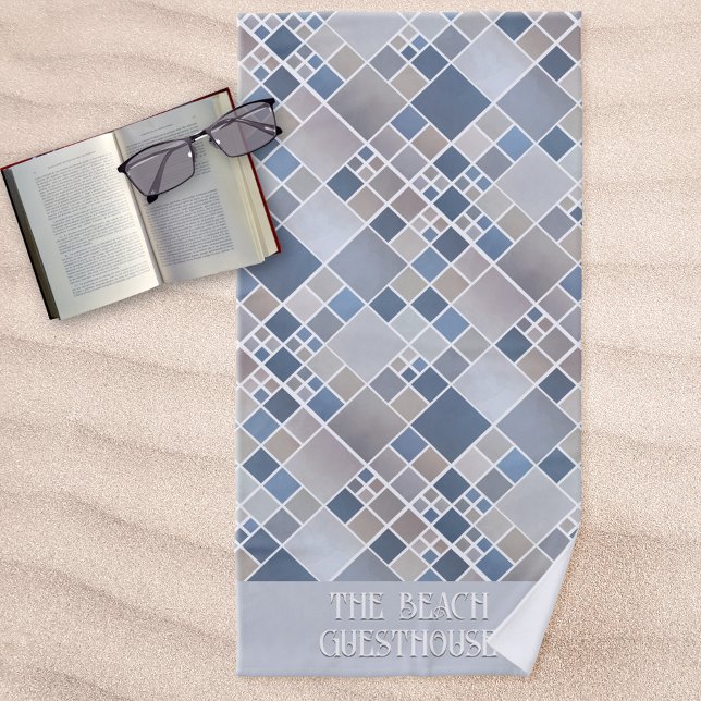 Geometric Pattern Personalised Guesthouse Beach Towel (Creator Uploaded)