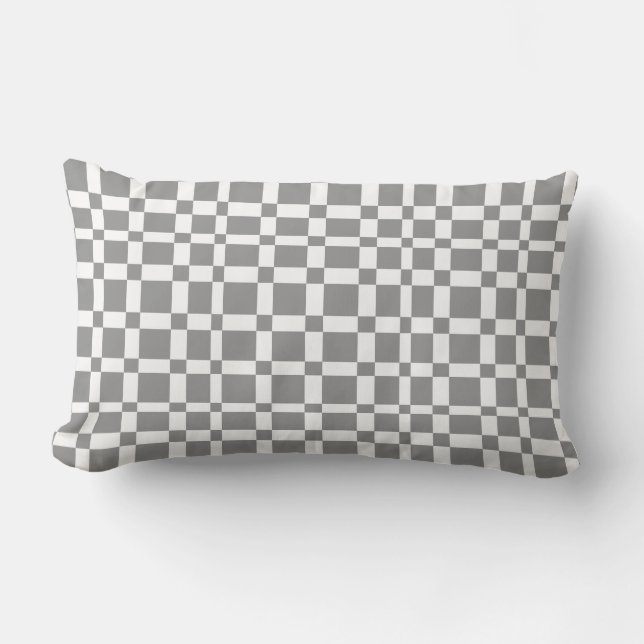 geometric pattern pillow grey and white decor (Front)