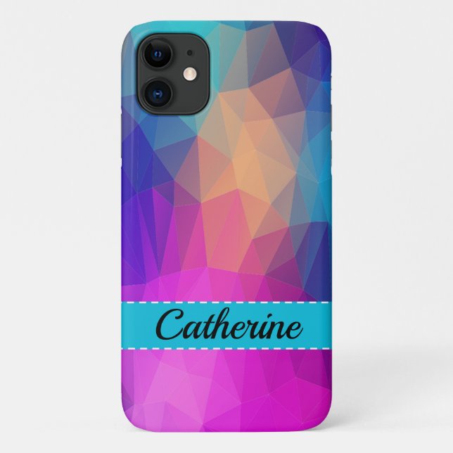Geometric Pattern Print with Name Case-Mate iPhone Case (Back)