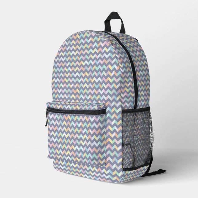 Geometric Pattern Printed Backpack (Back Corner Right)