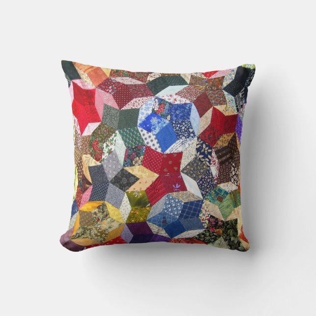 Geometric Pattern Quilt Multi Colour Cushion (Front)