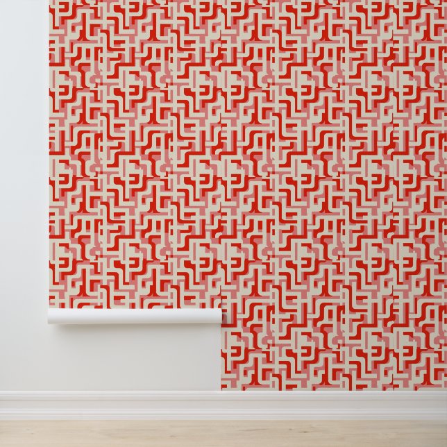 Geometric pattern Red wallpaper (Application)