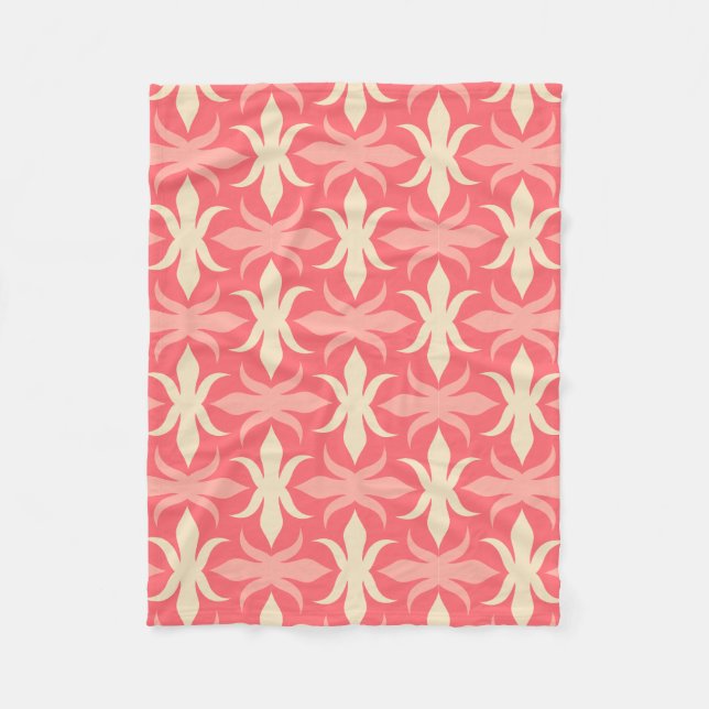 Geometric pattern retro colours 70s fleece blanket (Front)