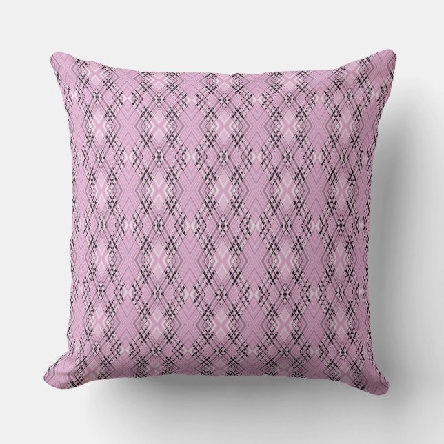 Geometric pattern retro pink diamonds cushion (Front)