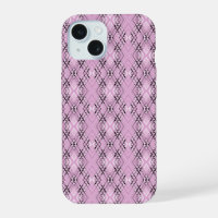 Geometric pattern retro pink diamonds