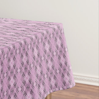 Geometric pattern retro pink diamonds tablecloth