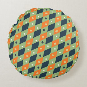 Geometric pattern round cushion