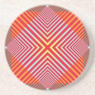 Geometric Pattern Sandstone Coaster
