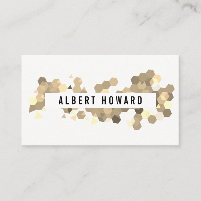 Geometric Pattern / Sepia Business Card (Front)