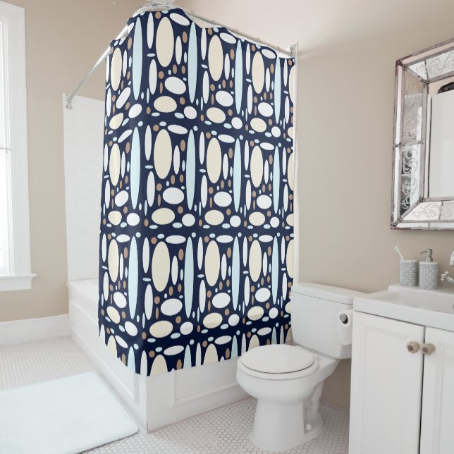 Geometric pattern shower curtain (In Situ)
