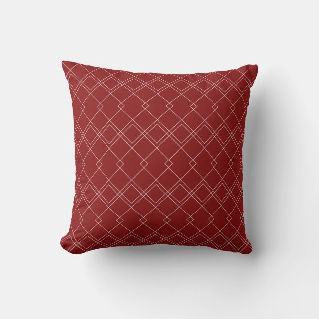 Geometric Pattern Terra Cotta Red Cushion (Front)