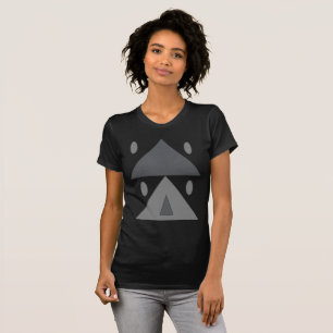Geometric Pattern Triangles Ovals Black Grey Funny T-Shirt