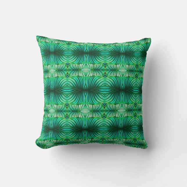 Geometric pattern tropical leaves abstract pillow (Front)
