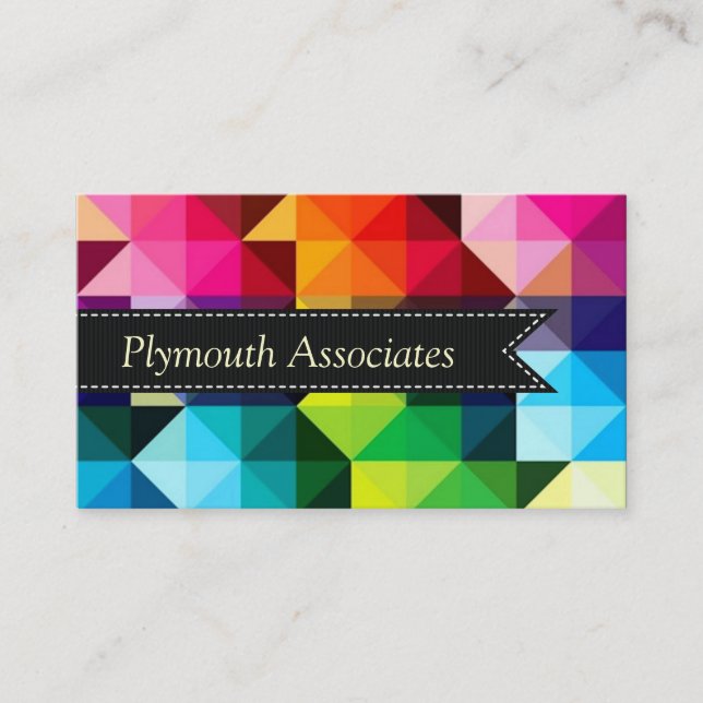 Geometric Pattern Vector Colourful Business Card (Front)