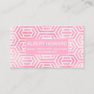 Geometric Pattern   Watercolor Texture Business Card