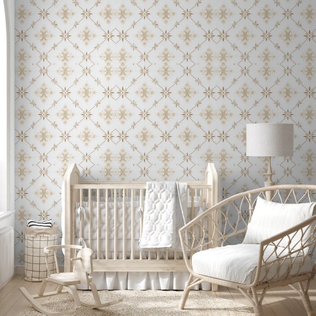 Geometric pattern white wallpaper (Kids)