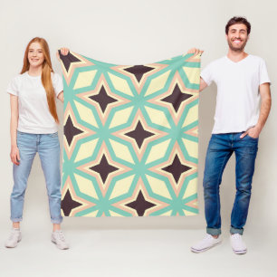 Geometric pattern with alternating dark star shape fleece blanket