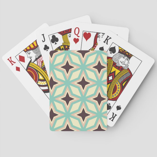 Geometric pattern with alternating dark star shape playing cards (Back)