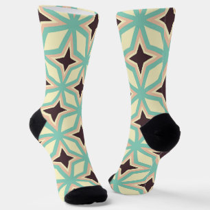 Geometric pattern with alternating dark star shape socks