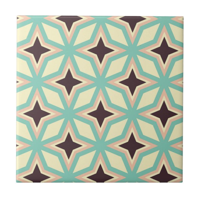 Geometric pattern with alternating dark star shape tile (Front)