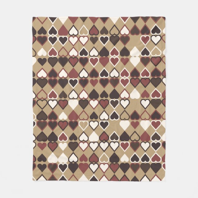 Geometric pattern with coloured elements, abstract fleece blanket (Front)
