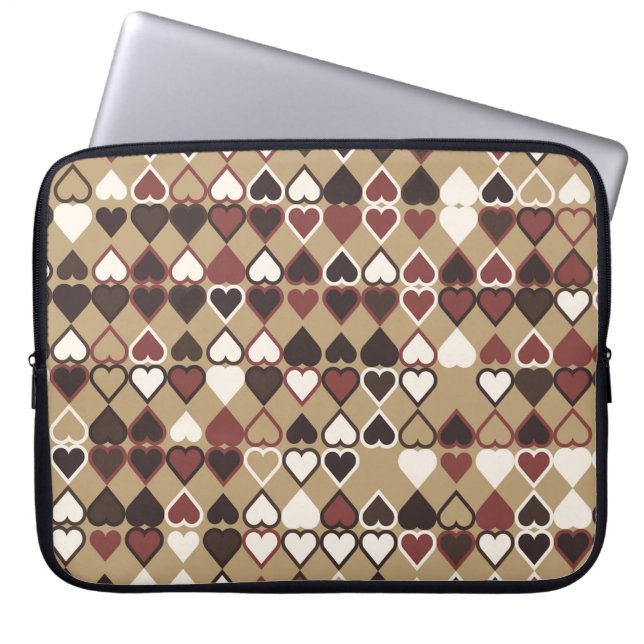 Geometric pattern with coloured elements, abstract laptop sleeve (Front)