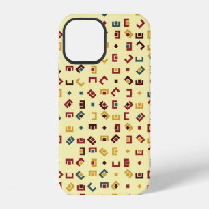 Geometric pattern with coloured elements, vintage iPhone 12 case