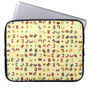 Geometric pattern with coloured elements, vintage laptop sleeve