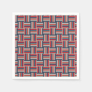 Geometric Pattern with Colourful Stripes Napkin