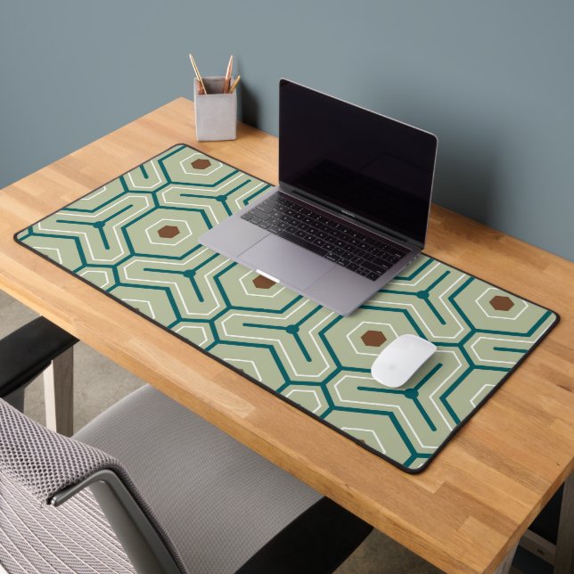 Geometric pattern with interlocking hexagons desk mat (Office 2)