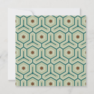 Geometric pattern with interlocking hexagons thank you card