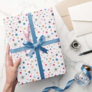 Geometric pattern with multicolor dots wrapping paper
