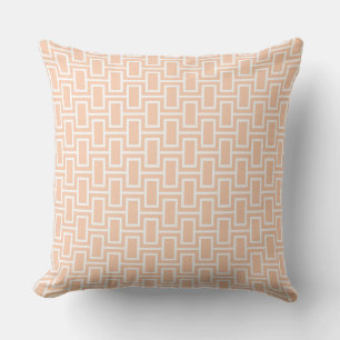 Geometric Pattern with Peach and White Rectangle Cushion