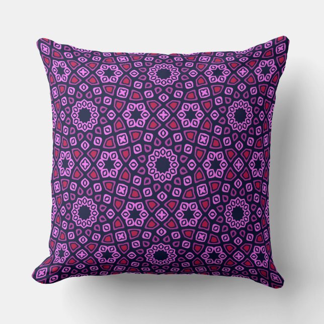 Geometric Pattern with Purple Truncated Tri-Hexago Cushion (Front)