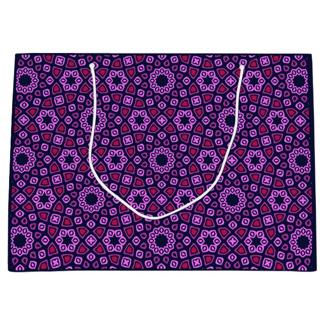 Geometric Pattern with Purple Truncated Tri-Hexago Large Gift Bag (Front)