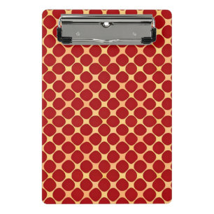 Geometric Pattern With Red Circles Mini Clipboard