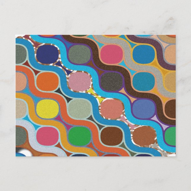 Geometric Pattern With Uniquely Arranged Colourful Holiday Postcard (Front)