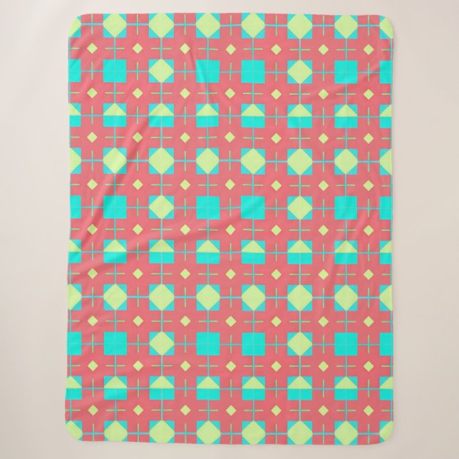 Geometric Pattern With Vivid Colours Sherpa Blanket (Front)