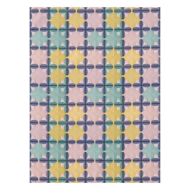 Geometric Pattern With Vivid Colours Tablecloth (Front)