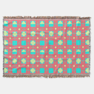 Geometric Pattern With Vivid Colours Throw Blanket